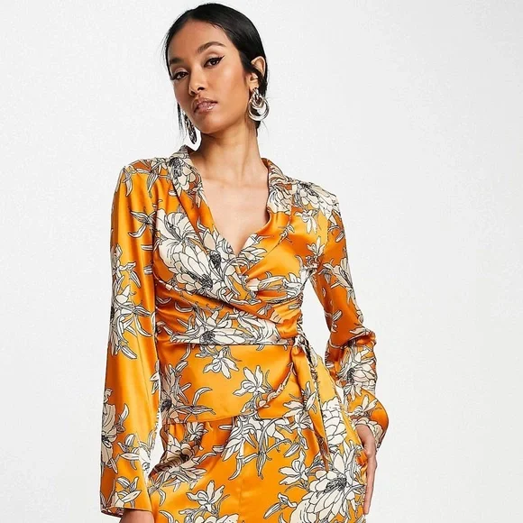 ASOS Tops Satin Asos Colored Wrap Top Poshmark